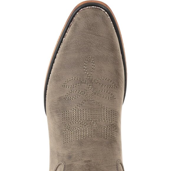 Women's Khaki Pointy Toe Faux Leather Western Cowgirl Mid Calf Boots - Picture 5 of 5